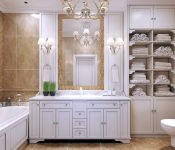 Bathroom white cabinets