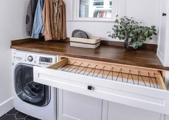 laundry room with white washer and dryer